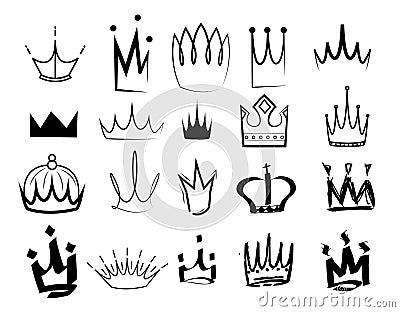 Sketch crown Vector Illustration